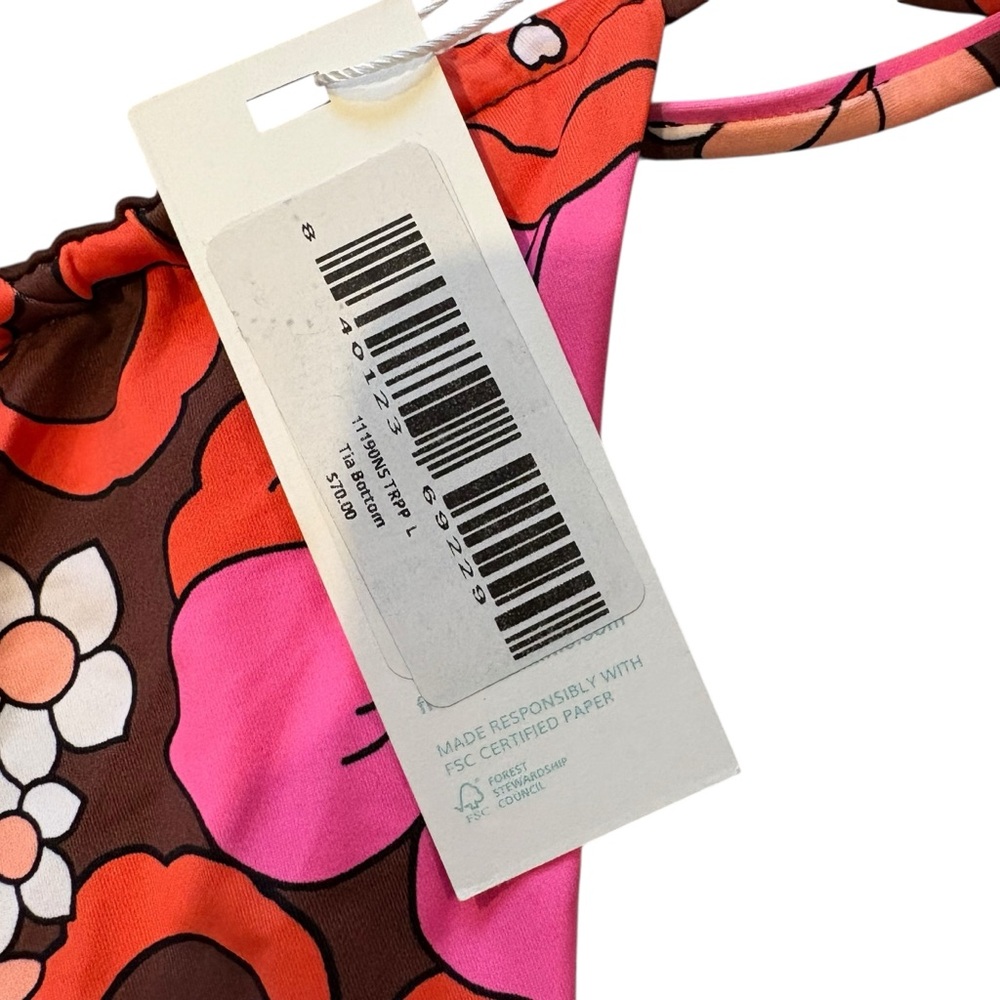 NWT, Frankie’s  BIKINIS Jeanette Strapless Top/Tia Bikini Bottom Tropics Sz Lg - Picture 11 of 14
